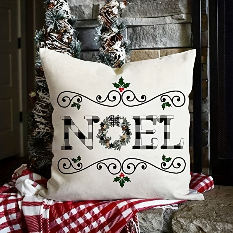 Rustic Christmas Pillow Covers - - Farmhouse Decor For Home - Noel Truck  And Christmas Tree Design - Perfect For Couch Cushion Cases - Includes  Pillow Insert - Temu