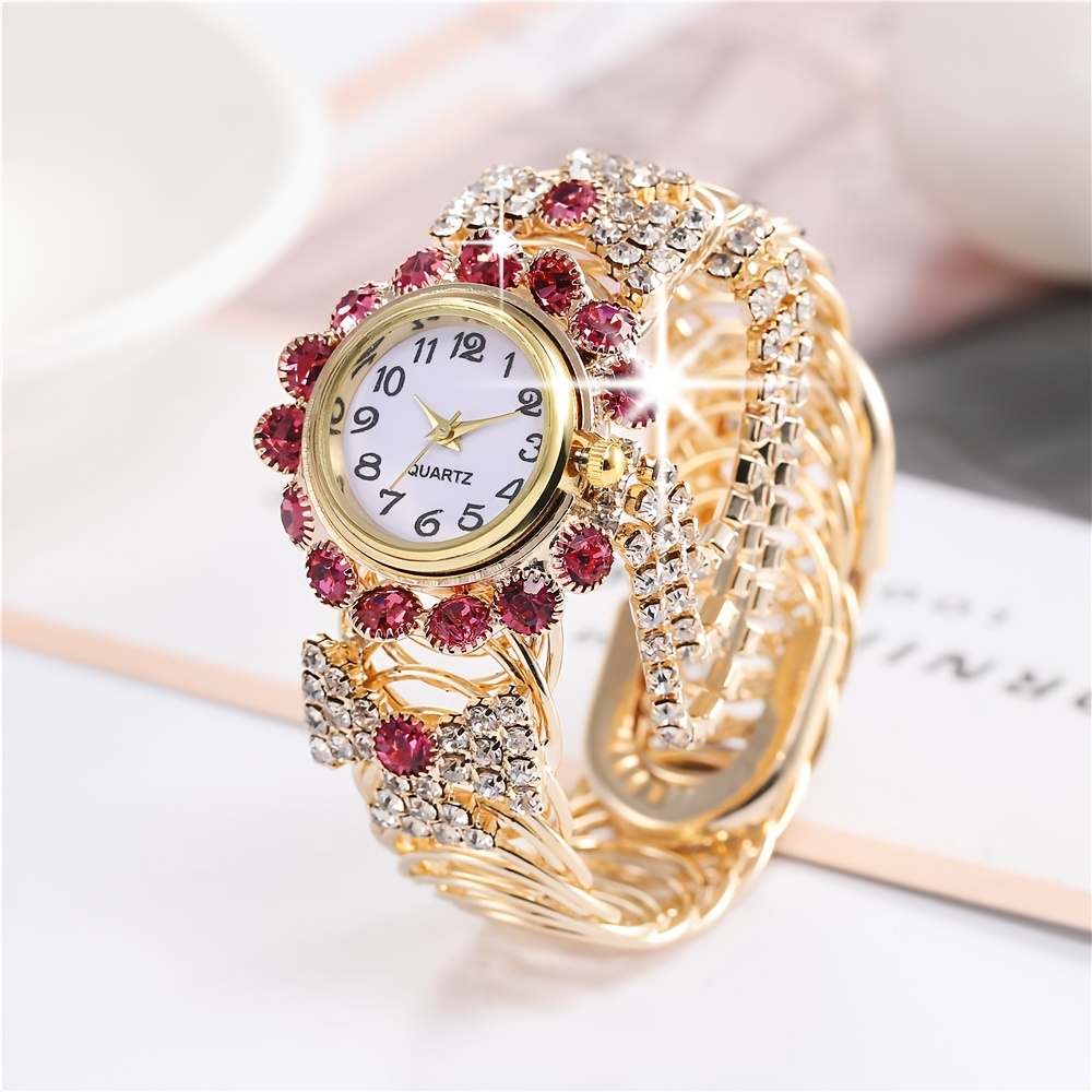 2020 Señoras Relojes de pulsera Vestido Reloj dorado Mujer Cristal