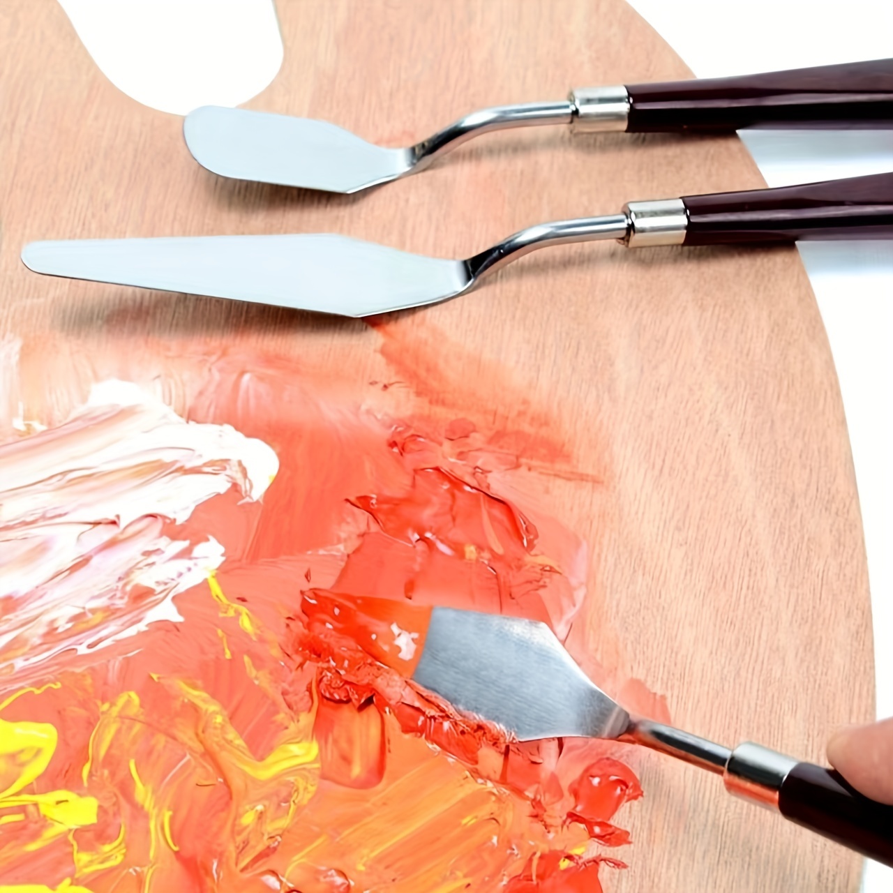 5 pezzi Spatole pittura ad olio Set di coltelli da pittura, Set di spatole  per pittori di spatole, coltello per tavolozza, spatola per vernice,  raschietto per vernice