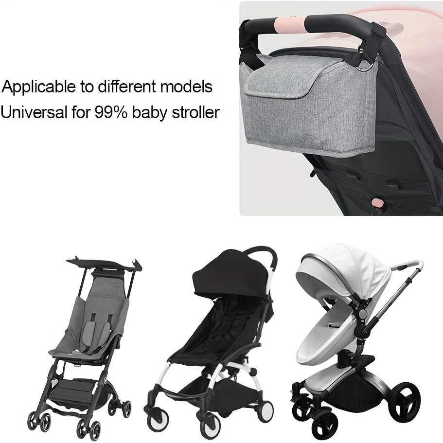 1pc Universal Baby Stroller Storage Bag With Hook & Insulated Cup