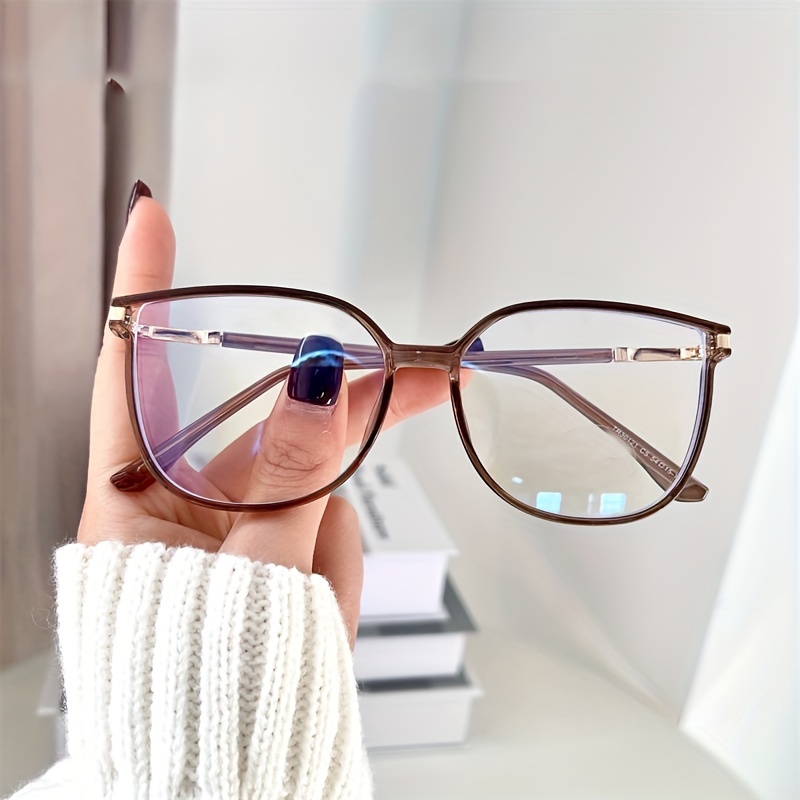 Square Tr90 Frame Clear Lens Glasses Minimalist Fashion - Temu