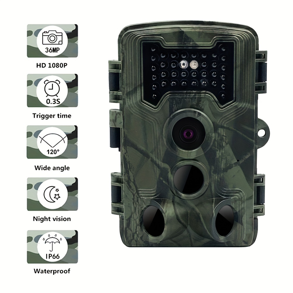 Cámara Trail 1520P, 120° Trail Cam IP66 impermeable para caza vida  silvestre, equipo de caza con visión nocturna, 0.2 s tiempo de disparo LCD  de 2.4