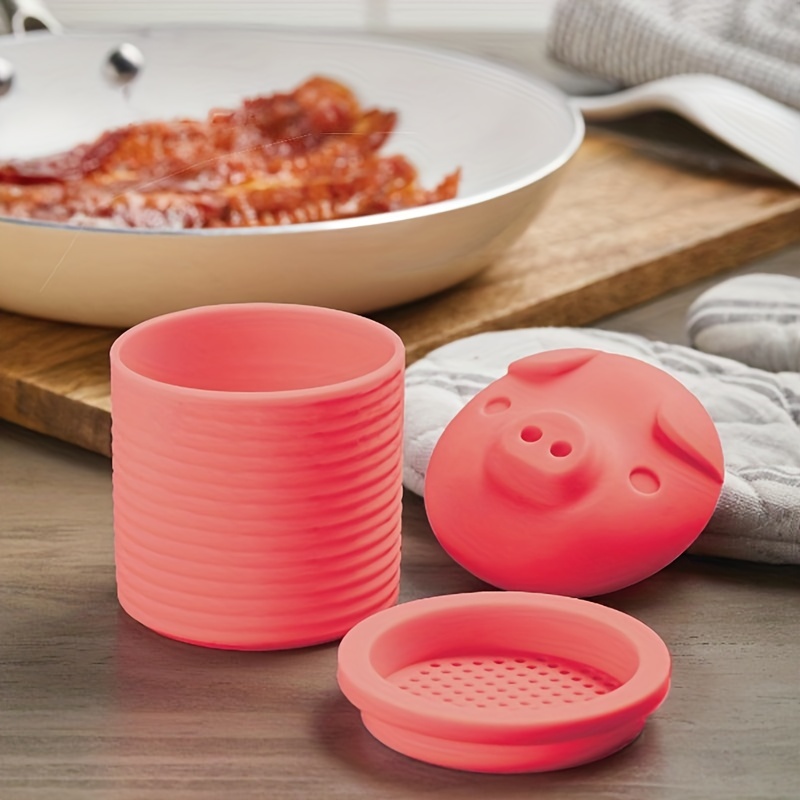 Silicone Bacon Grease Container With Strainer,keeper For Storing Frying Oil  And Cooking Grease,family Friendly Kitchen Tools, Fun & Functional Silicone Grease  Container - Temu Bulgaria