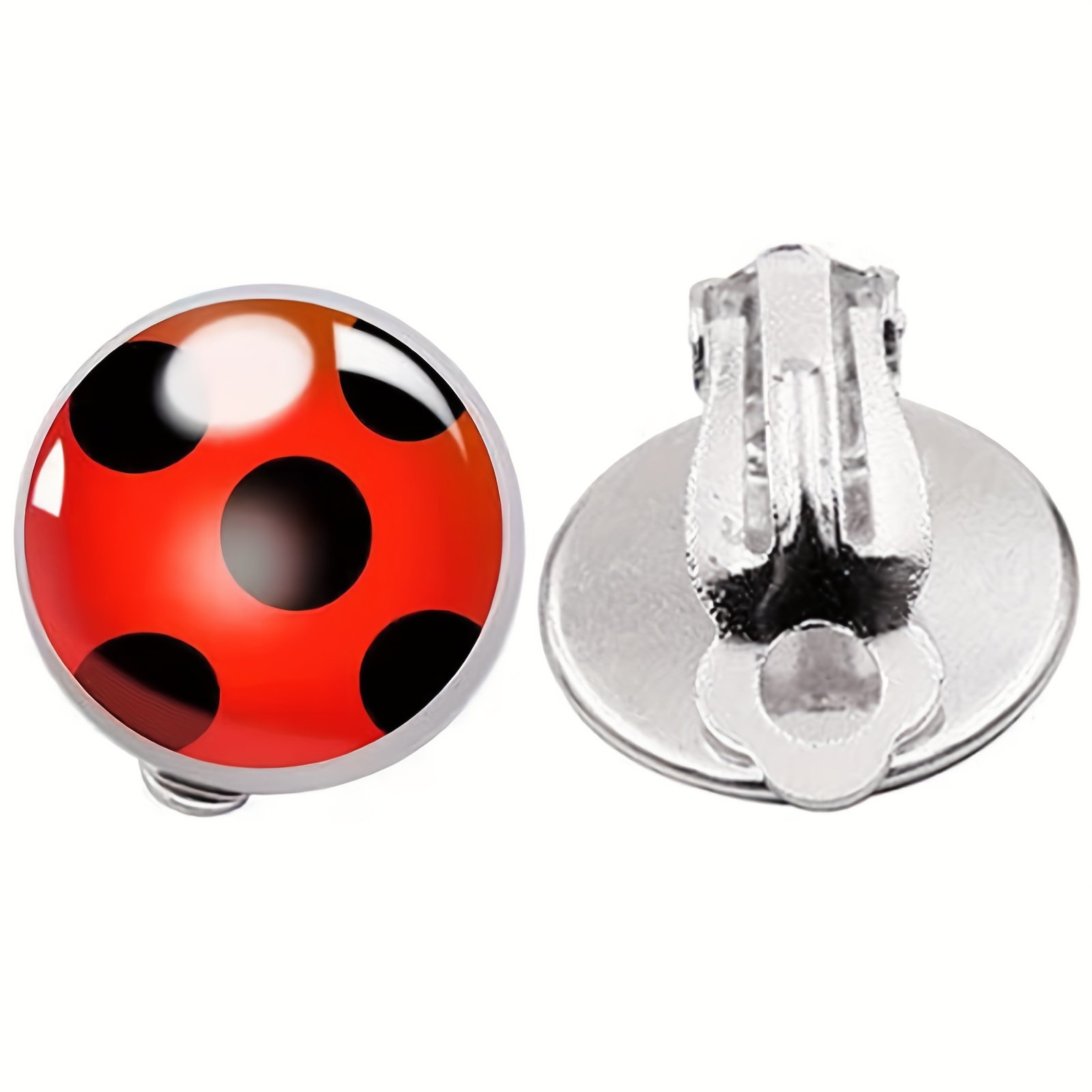 Halloween Miraculous Ladybug Yo-Yo and Clip On Earrings 