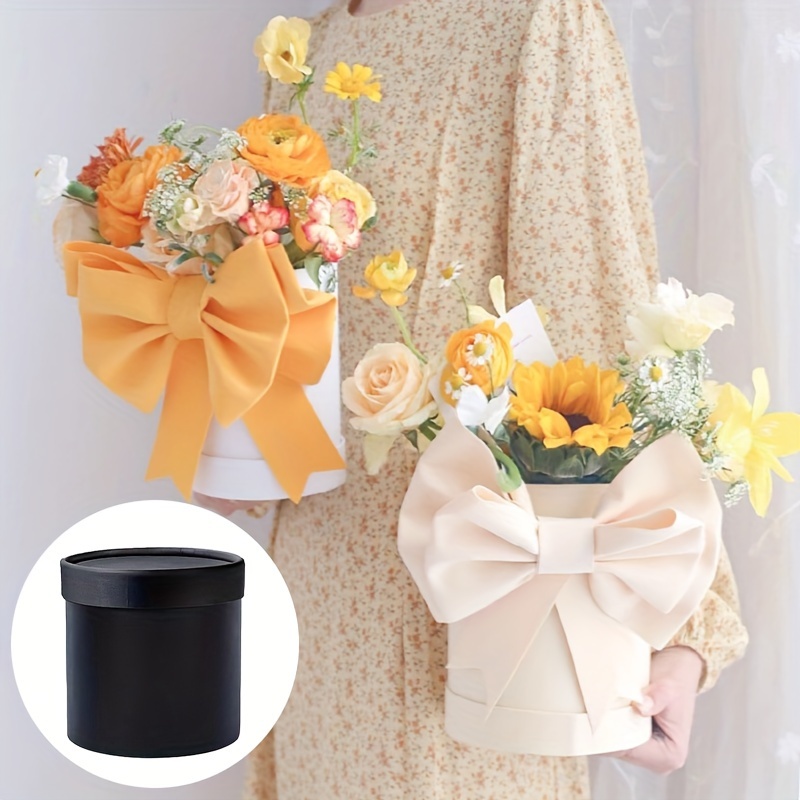 Boîte de papier à fleurs ronde Essen avec couvercle seau porte