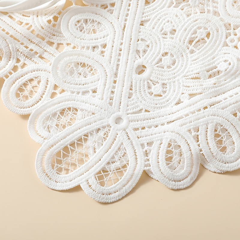 Milk Embroidered Shawl Large Lace Collar Women Accessory