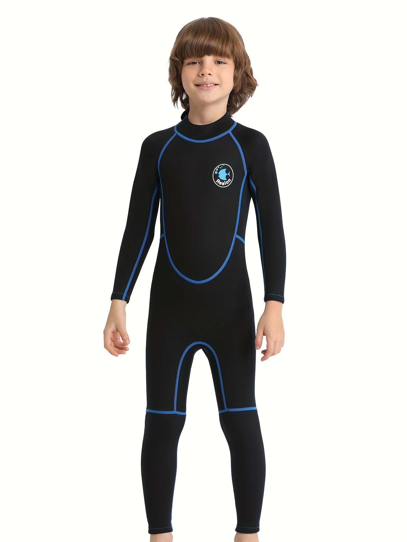 REALON Wetsuit Kids for Children Boys Girls, Wet Suit Toddler 2t to 13t  Youth 2.5mm 3mm Neoprene Swimsuits Long Sleeve Back Zipper Fullsuit for