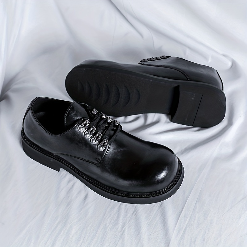 Leather Chunky Derby Shoes Black