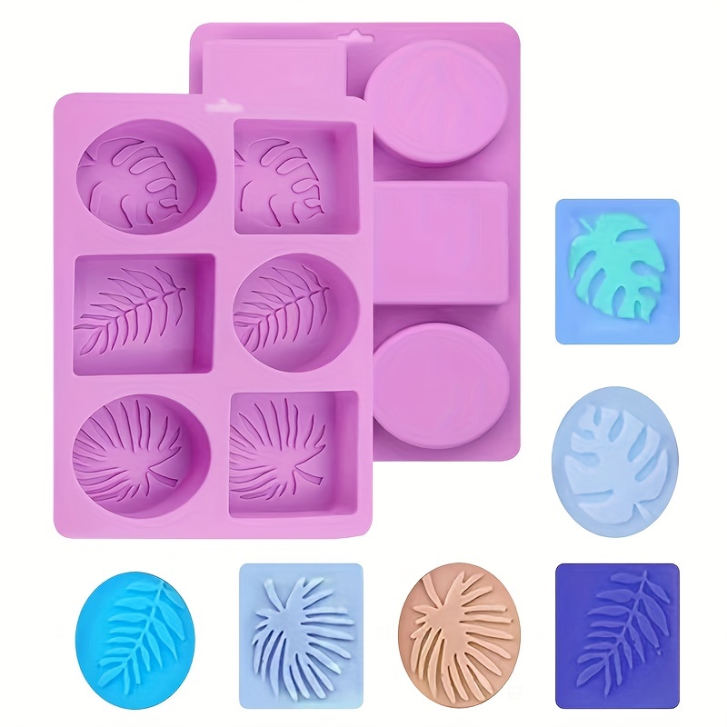 

Round And Square Leaf Silicone Soap Mold Handmade Soap Making Supplies Diy Plaster Resin Candle Material Kit Cake Baking Tools