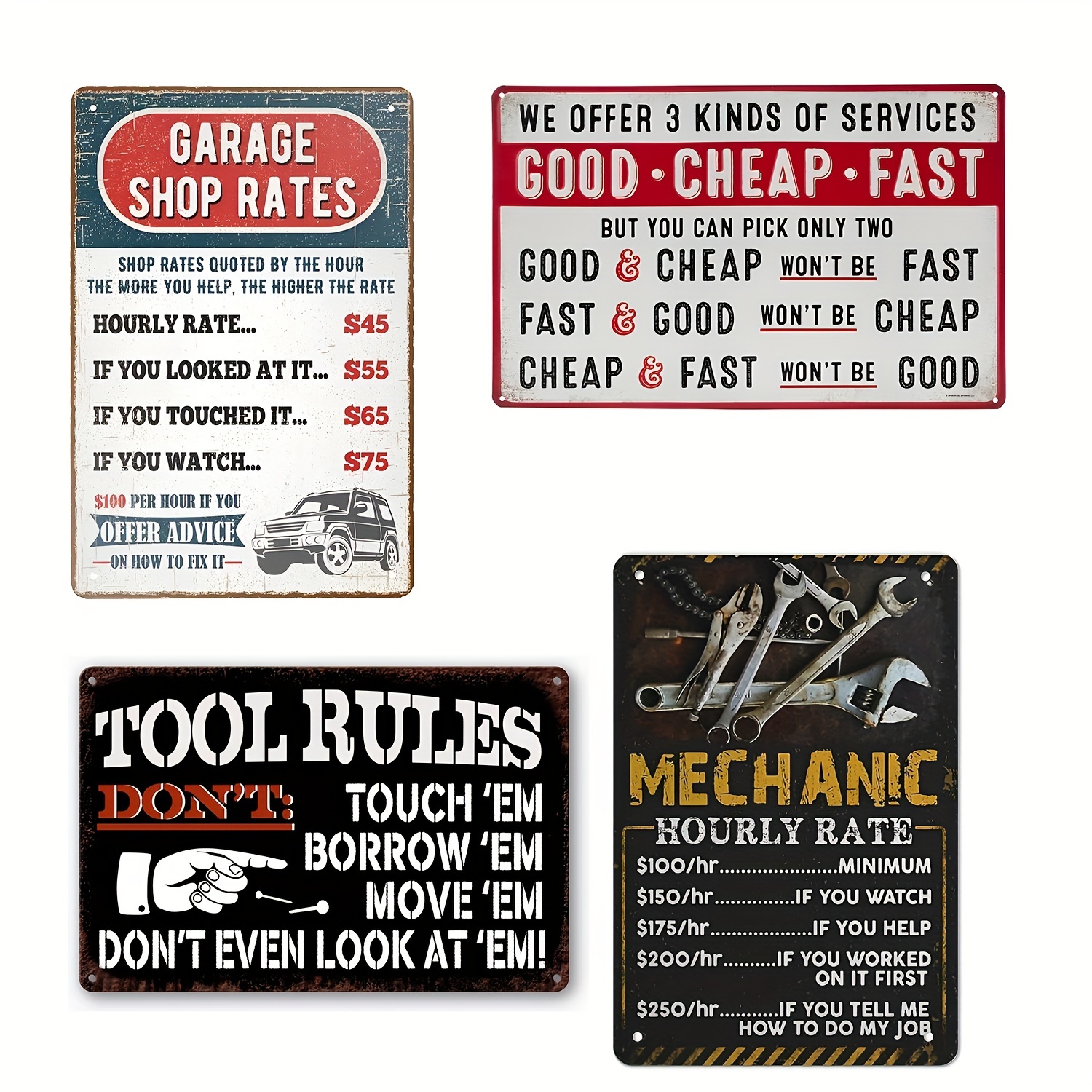 Tool Signs / Tool Rules / Garage Signs for Men / Garage Signs for him /  Gifts for Dad / Gifts for him / Metal Signs / Outdoor Signs / Tools