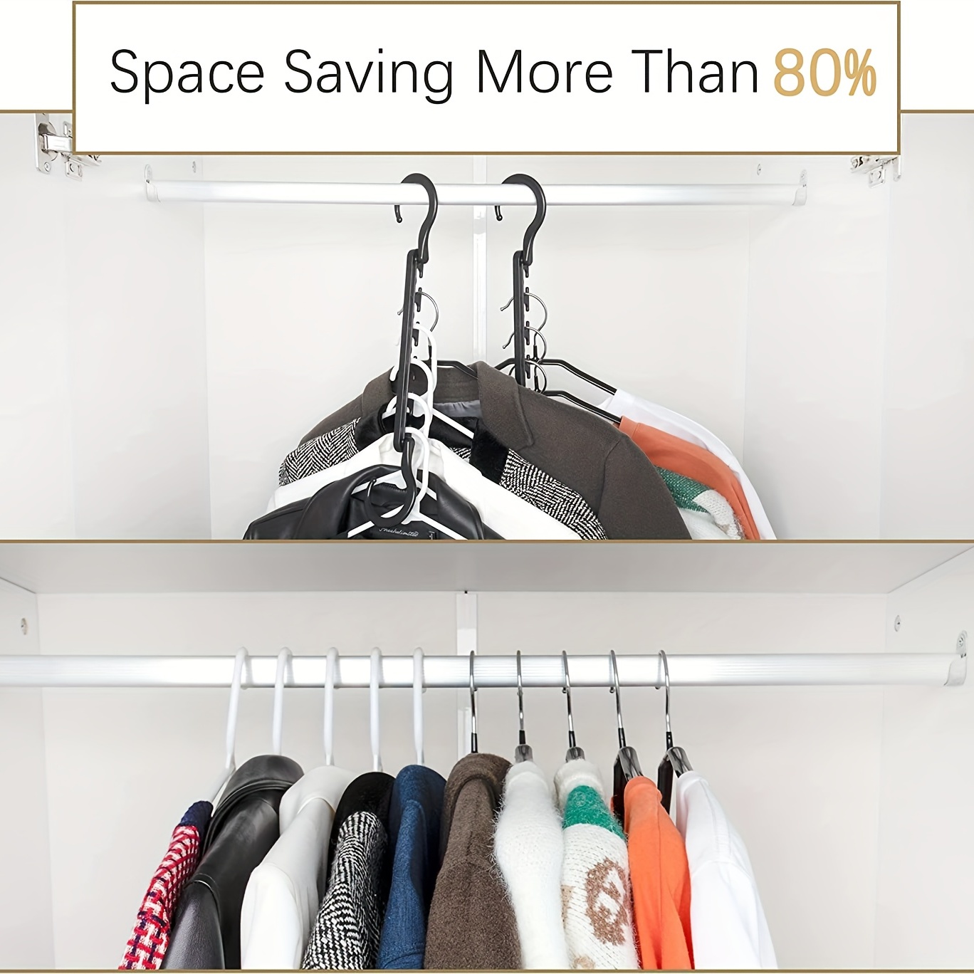 Space Saving Sturdy Closet Hangers, Closet Organize And Storage Smart Plastic  Clothes Hanger, Organizer For Wardrobe Apartment College Dorm Room  Essentials, Black - Temu