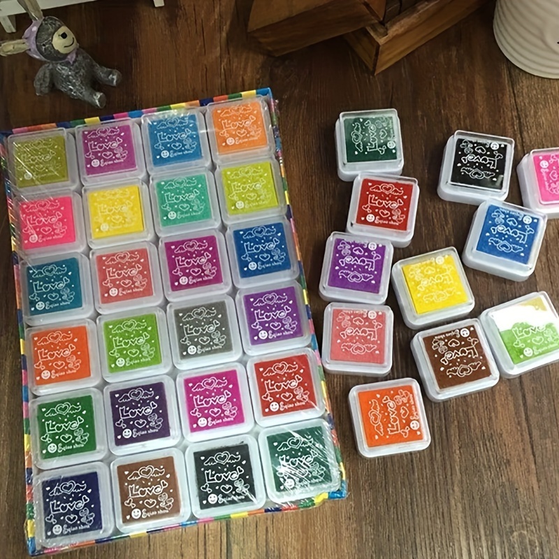 Multi Color Ink Pads,washable Finger Print Ink Pads For Kids, 12/24 Colors  Ink Stamp Pads Diy Printing Mud Kindergarten Finger Pigment Printing