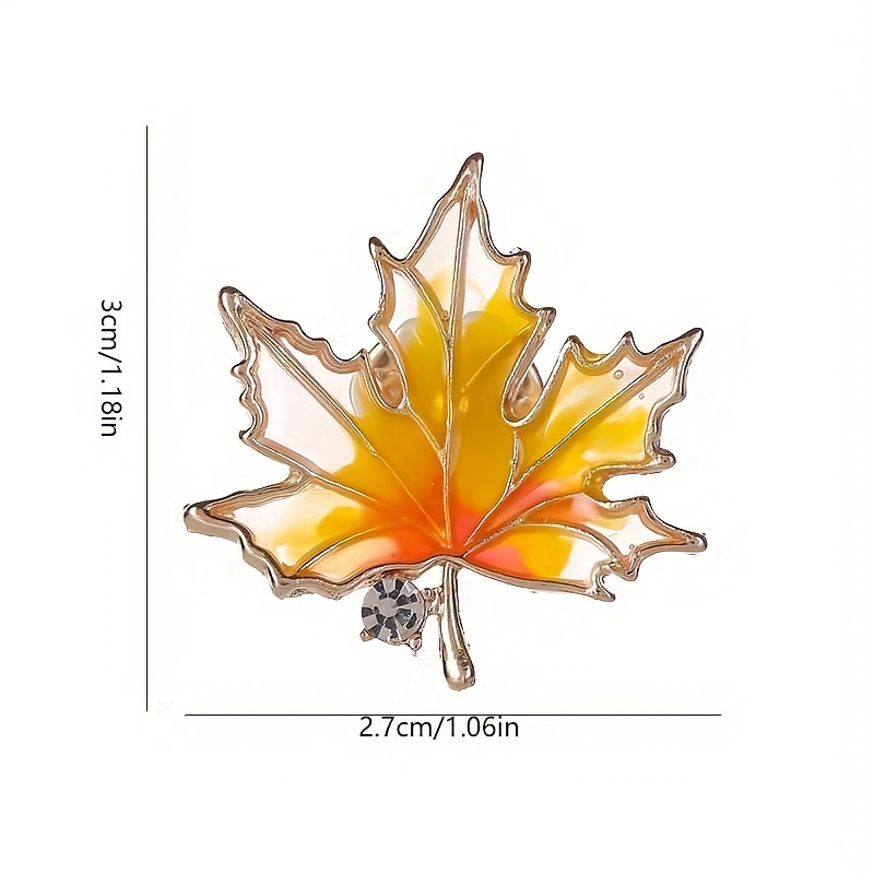 Maple Leaf Enamel Alloy Brooch Pin Badge Pin Leaf Shape - Temu