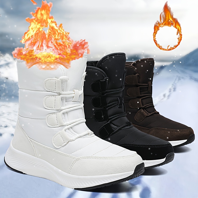 Faux Fur Lined Wear Resistance Non Slip Snow Boots - Temu