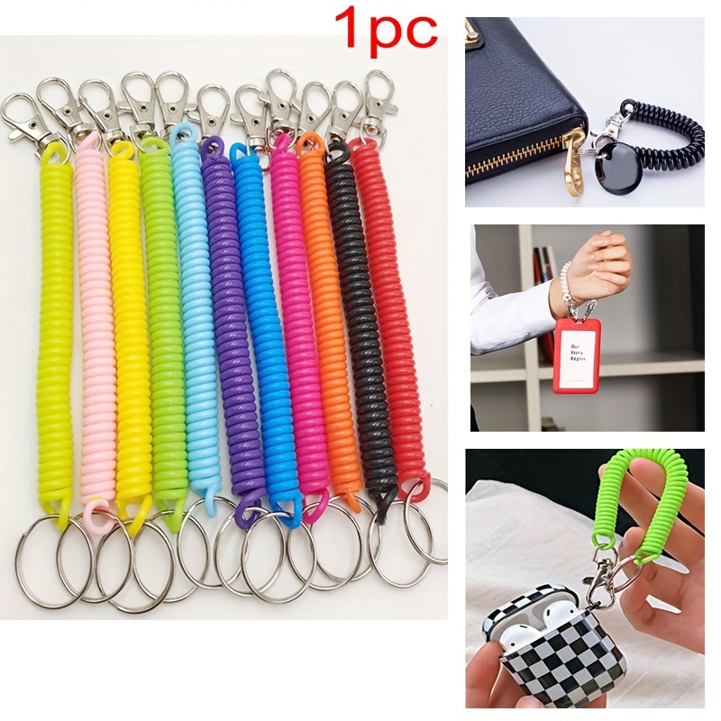 Spring Rope Bracelet Keychain Key Ring Phone Key Cord Clasp - Temu