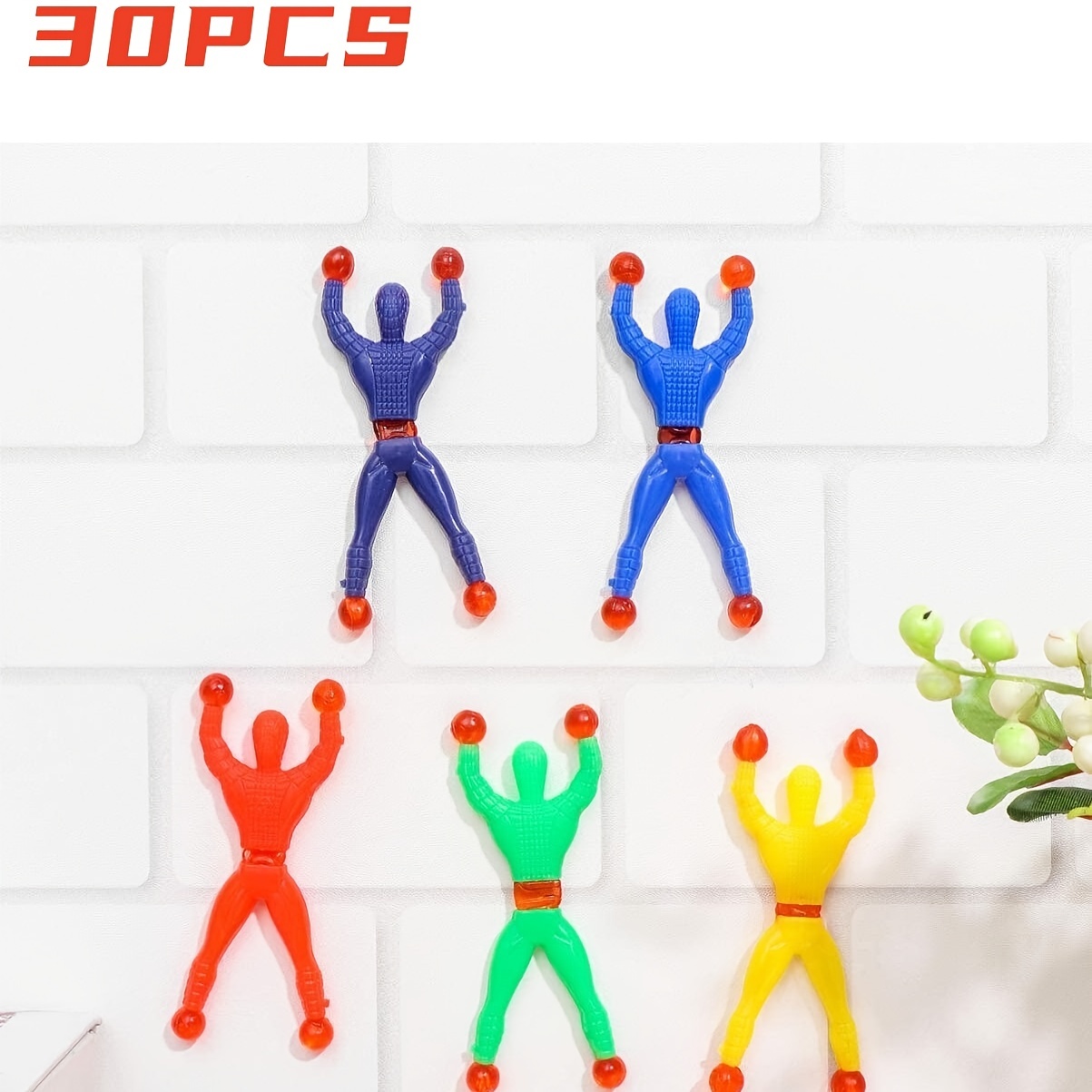 4pcs Random Color Spiderman Sticky Wall Climbing Toy, Novelty