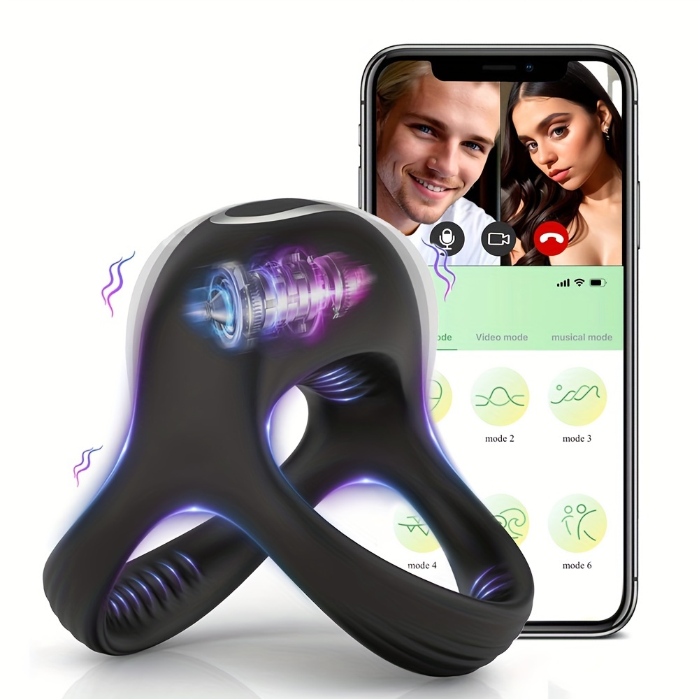 Penis Ring Vibrator With Remote Control Dual Silicone Penis - Temu