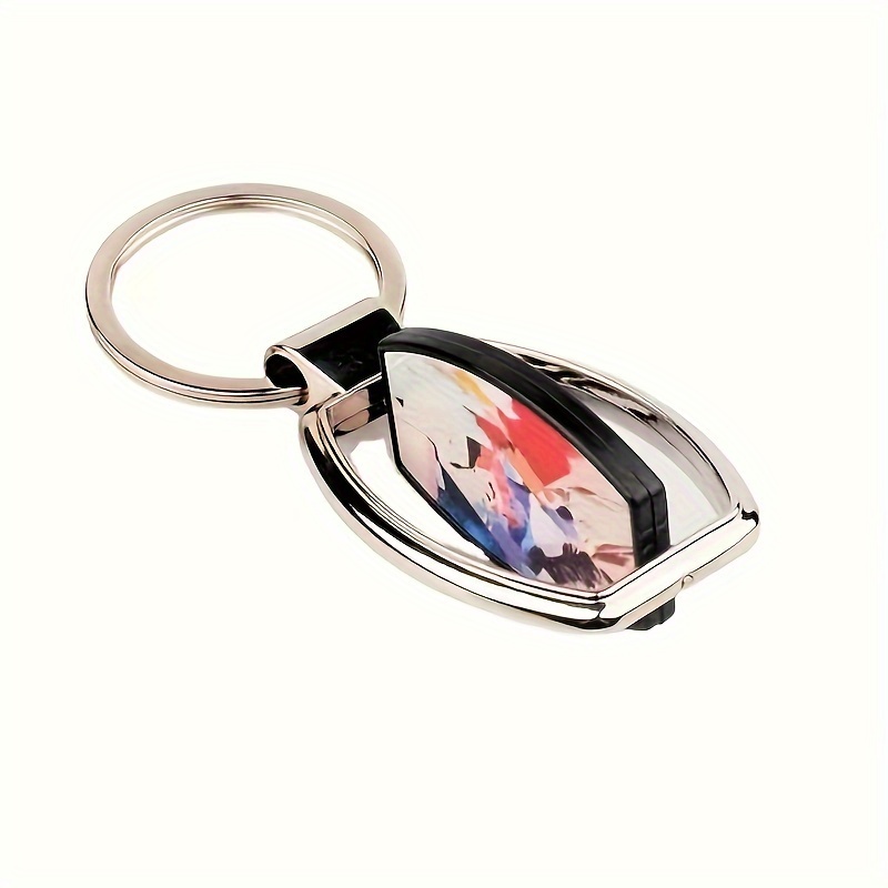 New Style Sublimation Metal Keychains Rotate Key Ring Hot Transfer