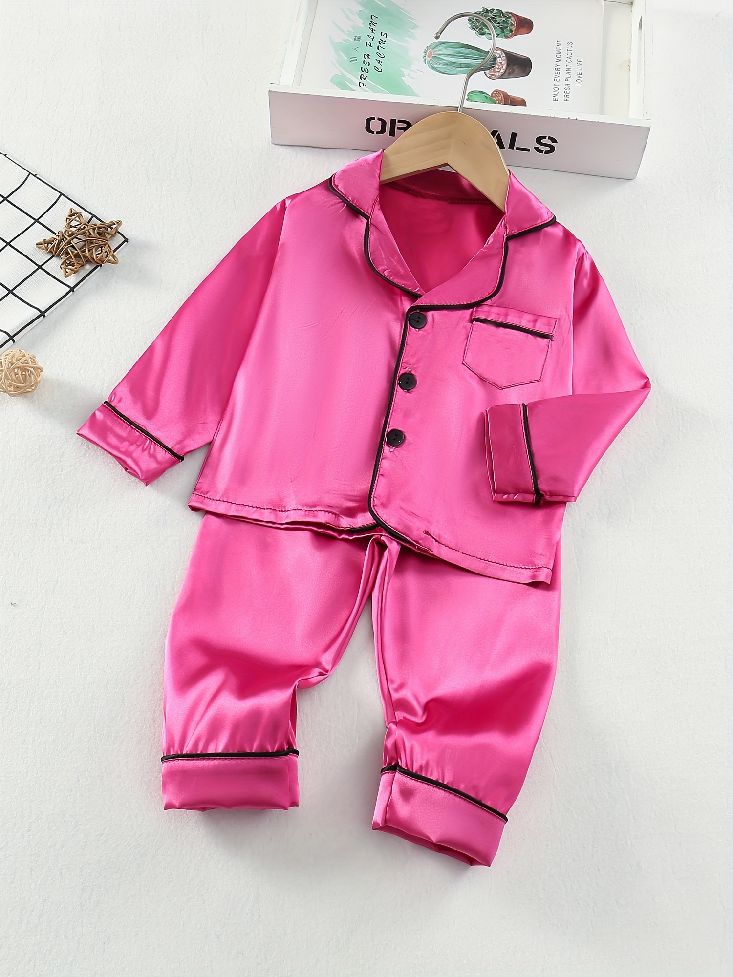 Girls Pajamas Full Print Viscose Long Sleeve Lapel Front - Temu