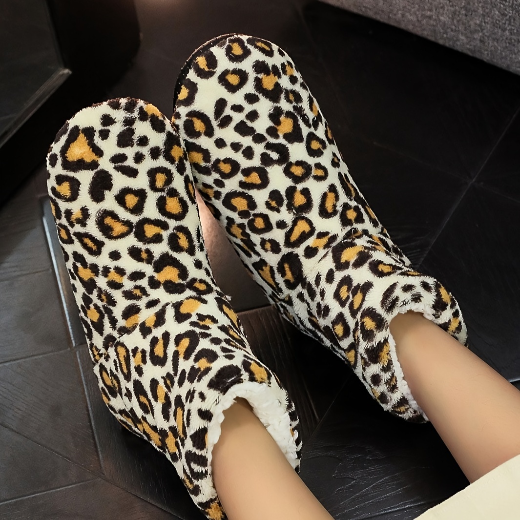 Leopard print hotsell slipper boots