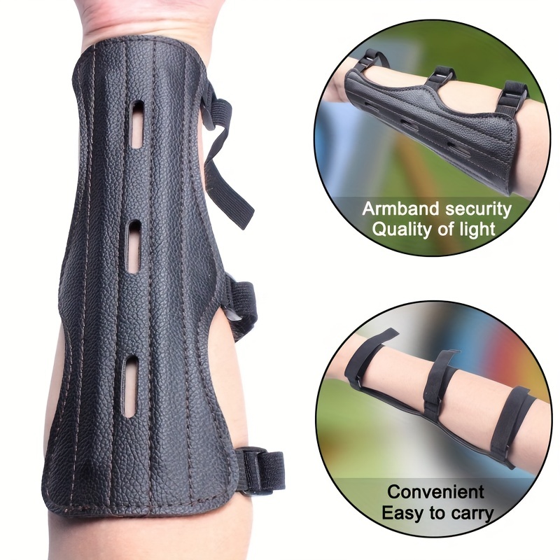 

1pc Archery Arm Guard, Archery Forearm Protector With Adjustable 3-strap
