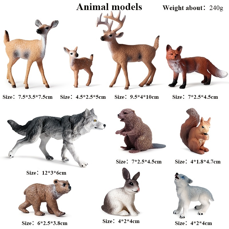 Realistic Forest Animal Model, Figures Woodland Animal Figures for 