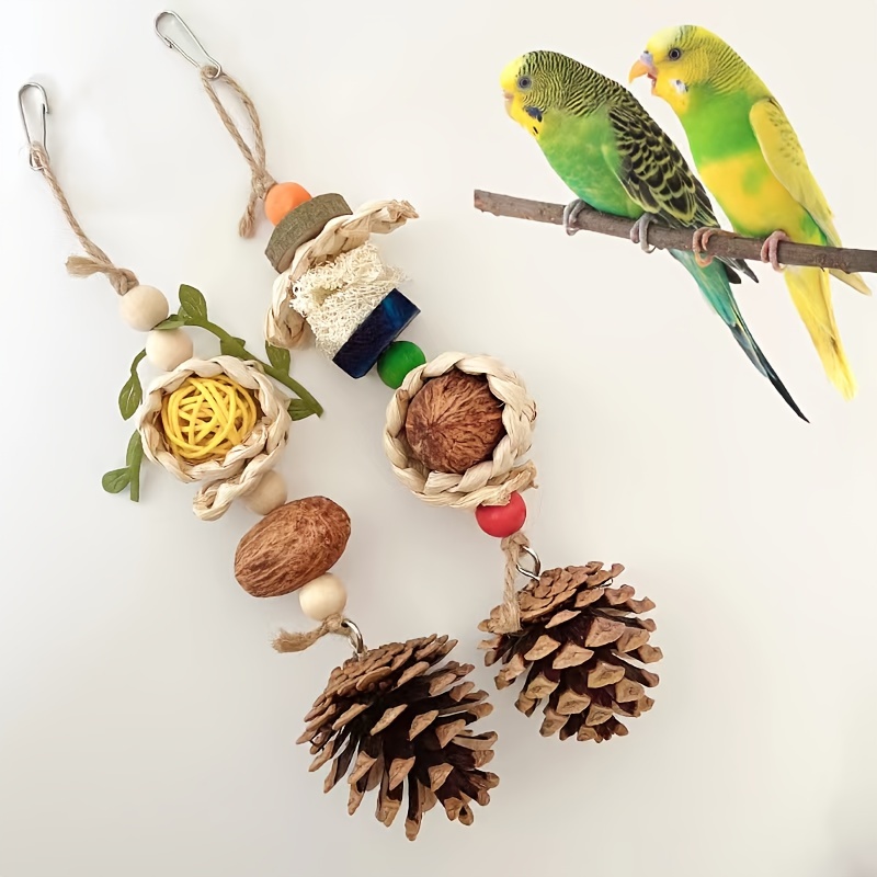 Natural best sale parrot toys