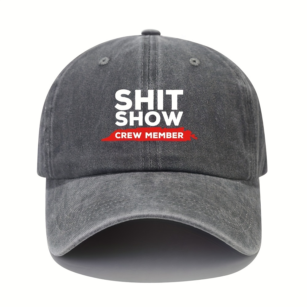 Adjustable Mens Soft Top Peaked Cap With SHIT SHOW Letter Printing