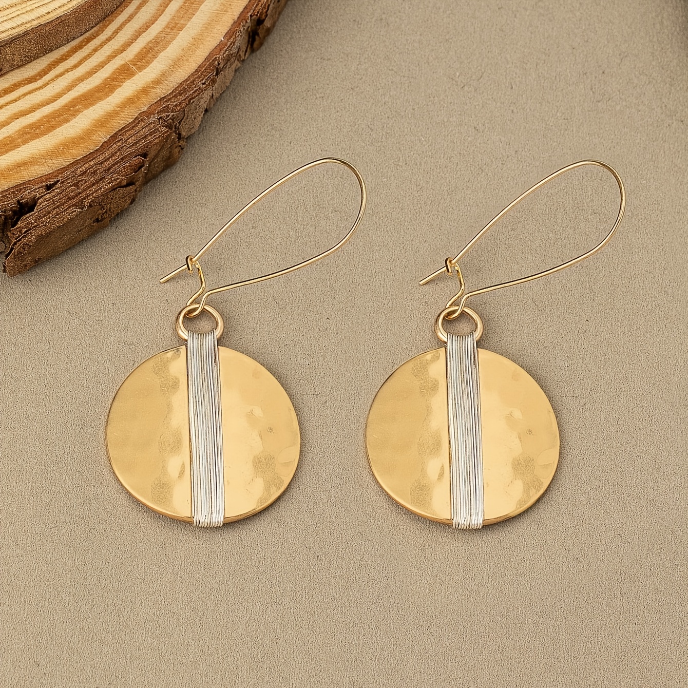 Vintage Round Threaded Earrings, Long Dangle