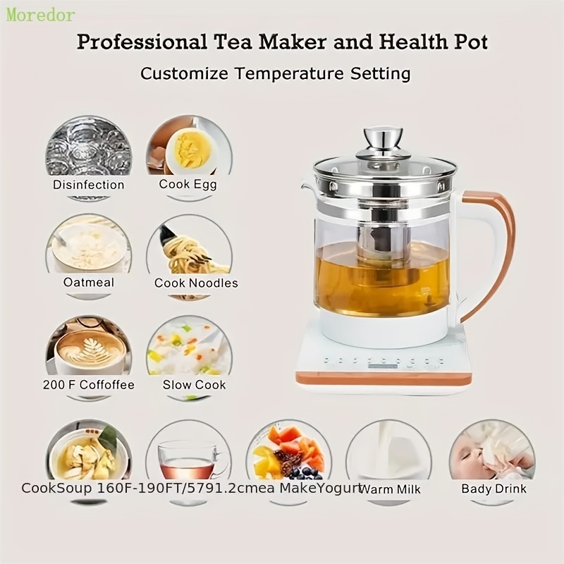 Fully Automatic Thickened Glass Health Pot Electric Kettle Hot Tea Machine  Temperature Control Kettle Multi-Functional Filter Teapot Anti-Dry