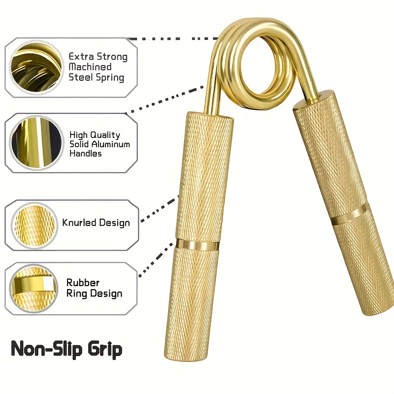 Golden Metal Wrist And Forearm Muscle Training Grippers - Temu