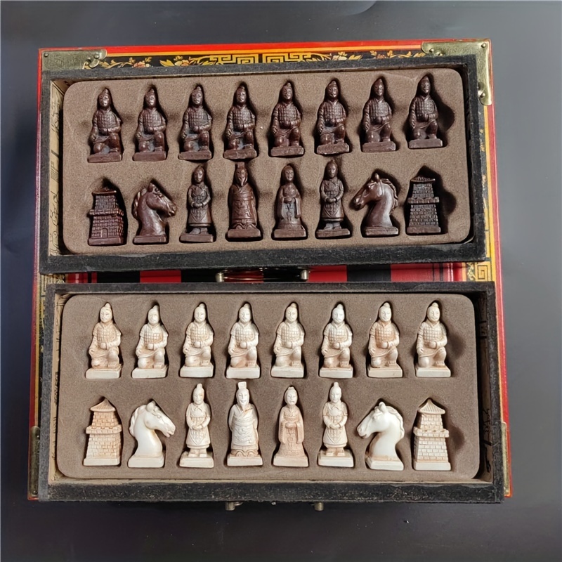 Chinês guerreiros de terracota xadrez retro xadrez xadrez de