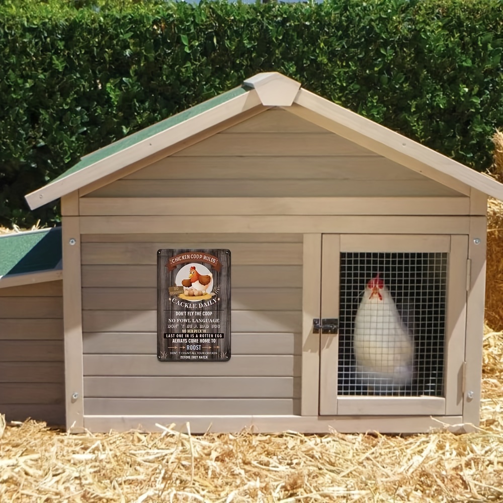 Cartel De Metal Vintage De Gallinas Y Gallo - Decoración Rural Retro, 20x30 Cm, Perfecto Para Cocina, Sala O Bar Temático