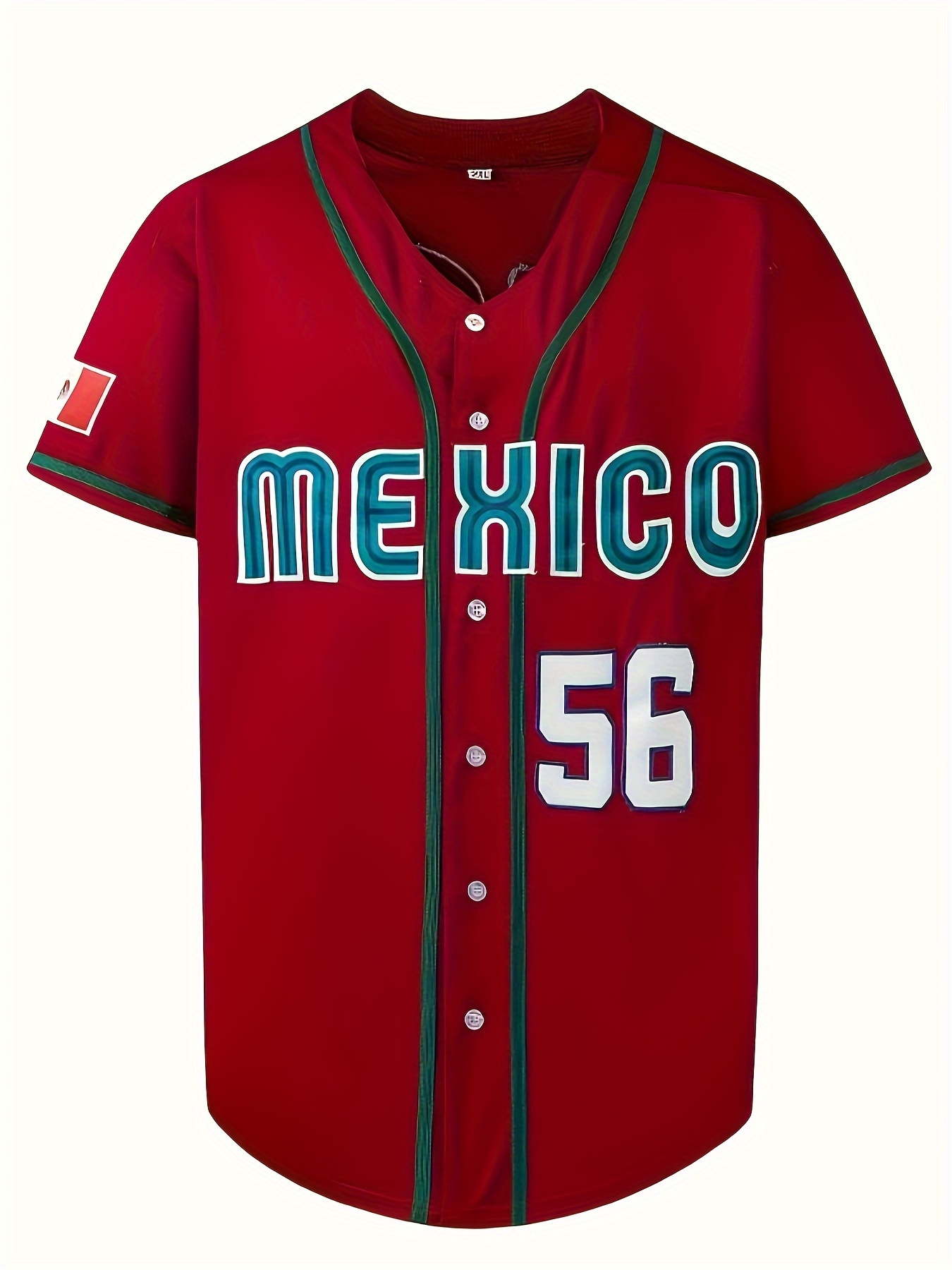 Camiseta Béisbol Manga Corta Cuello Redondo Botones - Temu Mexico
