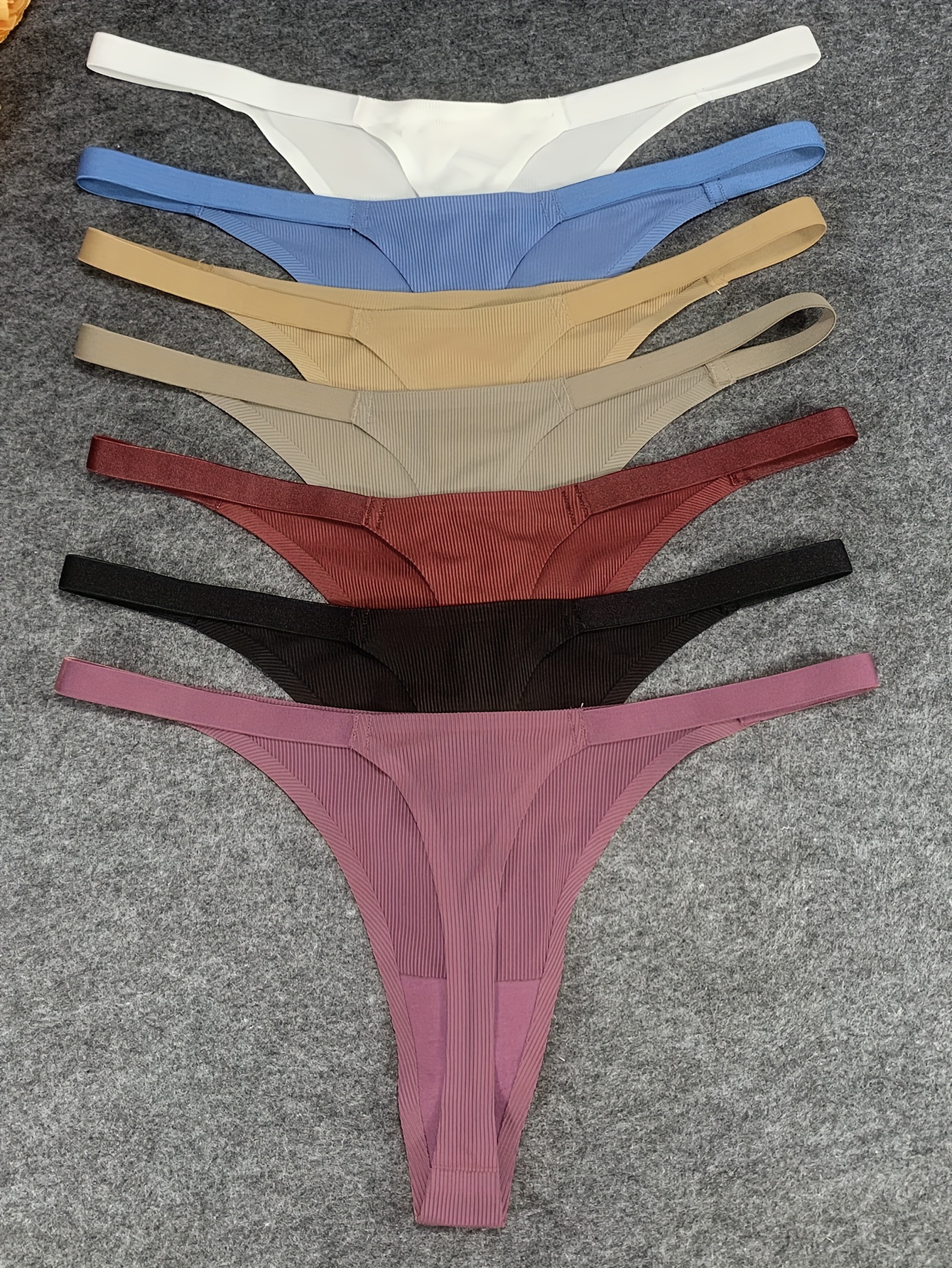 3 Pcs Sexy Solid V-strings Panties, Simple Low Waist Stretchy Thong  Panties, Women's Lingerie & Underwear