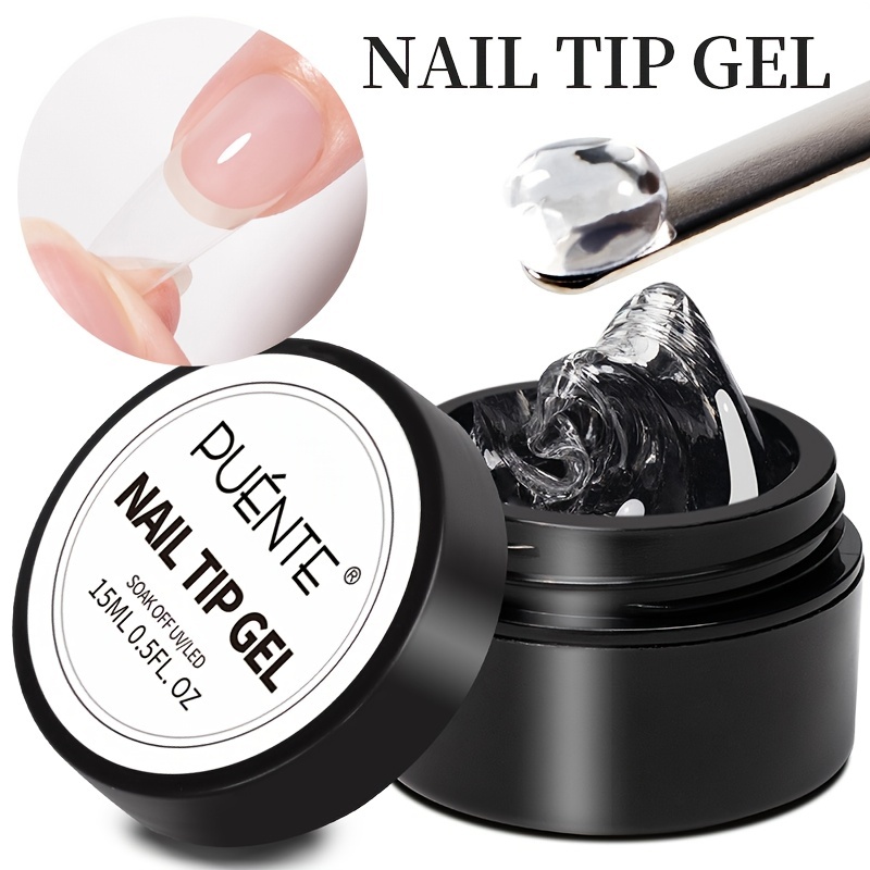 

5ml/15ml Solid Nail Tip Gel For Quickly Extend Nail Transparent Non Stick Hand 3d Modeling Carve Gel Stick Rhinestone Soak Off Uv Led Nail Art Gel Varnish 4 In 1 Function Gel