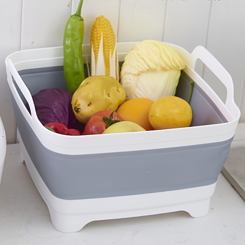 ASFINS barreño plegable portátil, cuenco de lavado redondo mediano, barreño  multifuncional que ahorra espacio para lavar verduras, lavavajillas, ropa