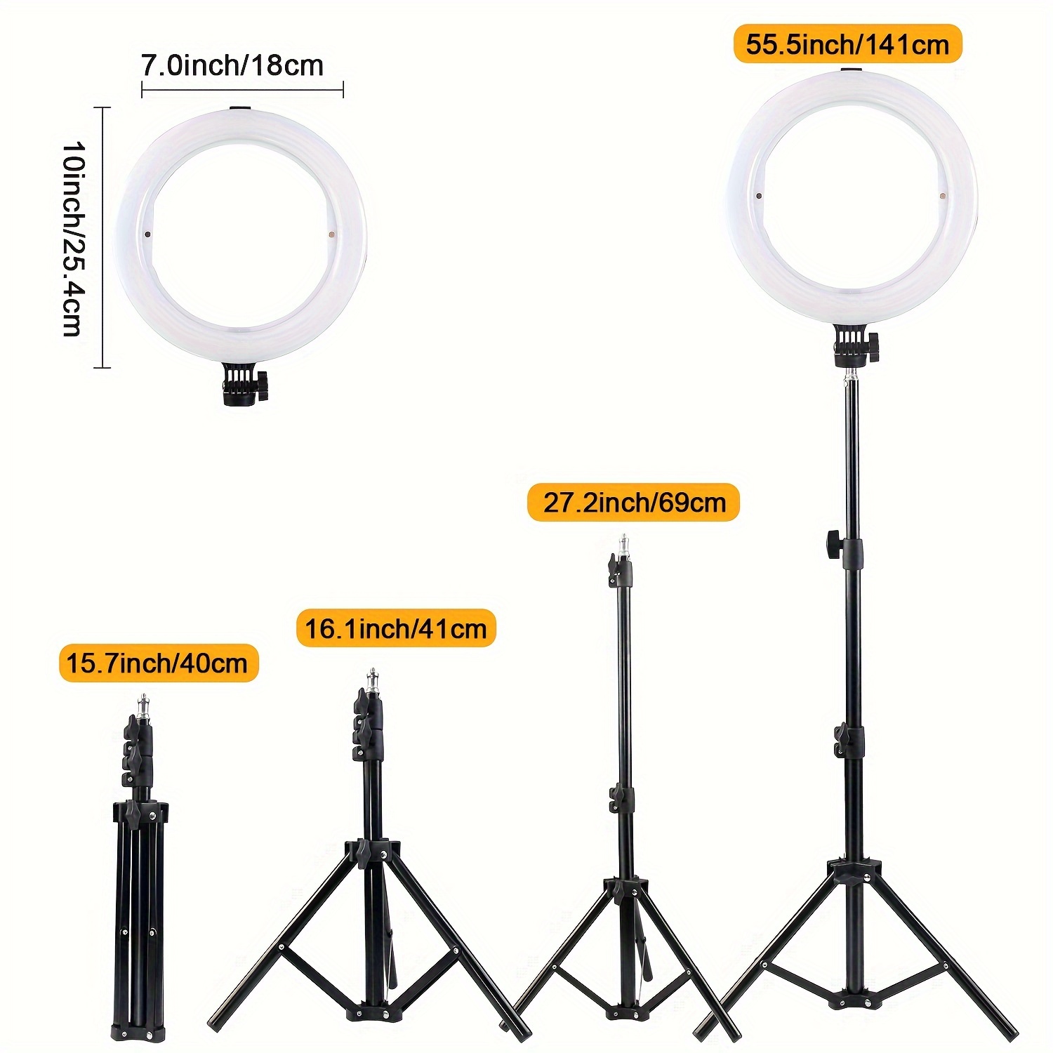 1 Soporte Teléfono Anillo Luz Selfie 10 Pulgadas Trípode - Temu Chile