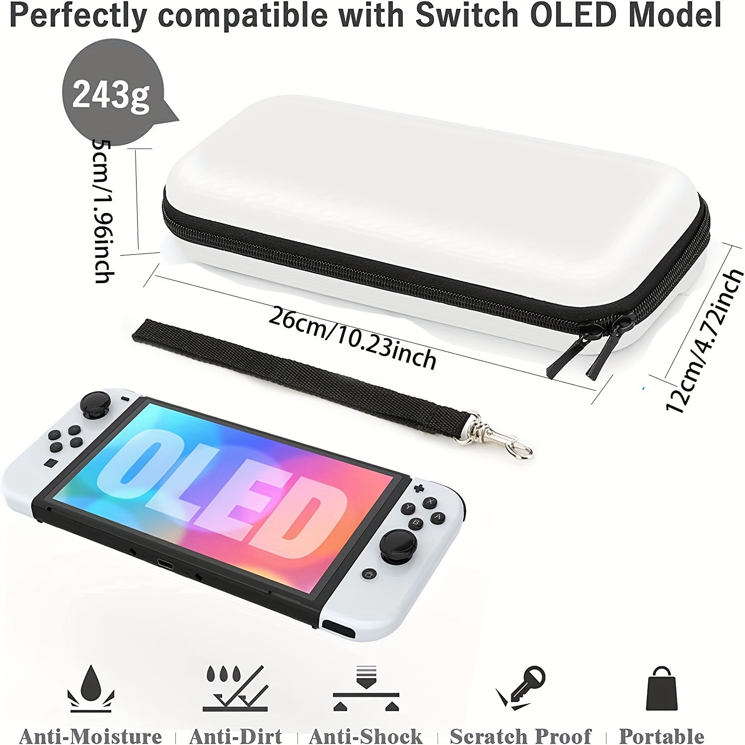 Switch Case for Nintendo Switch and Switch OLED Model, Portable