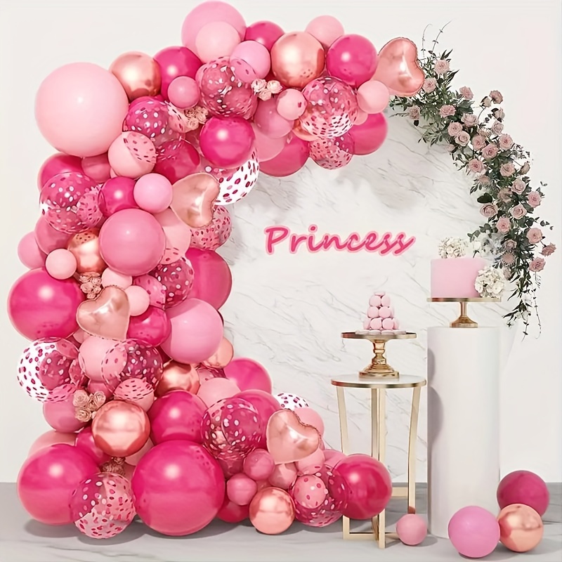 1 an Anniversaire Décorations Fille,TOLOYE Rose Princess Fête d