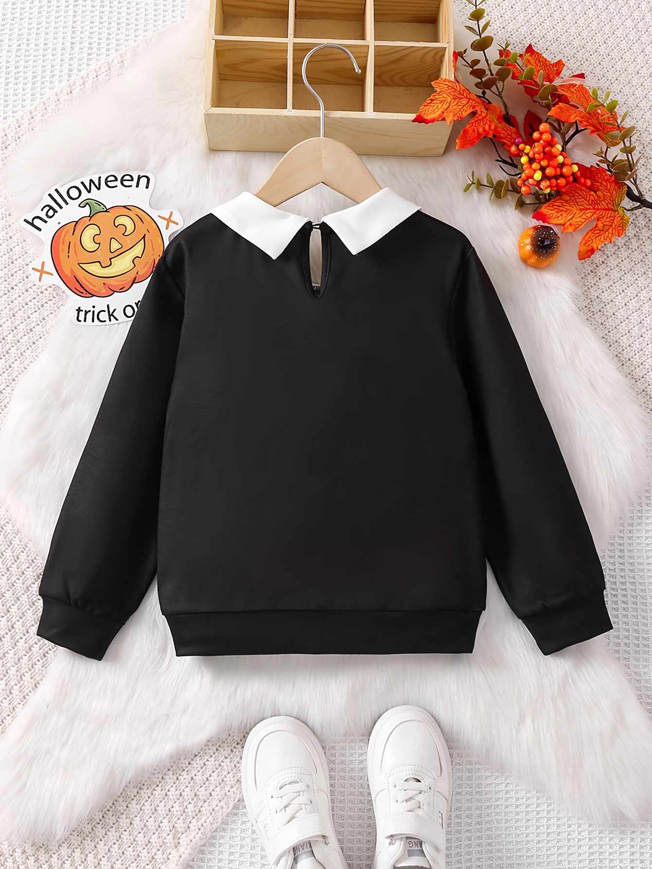 Contrast best sale collar sweatshirt