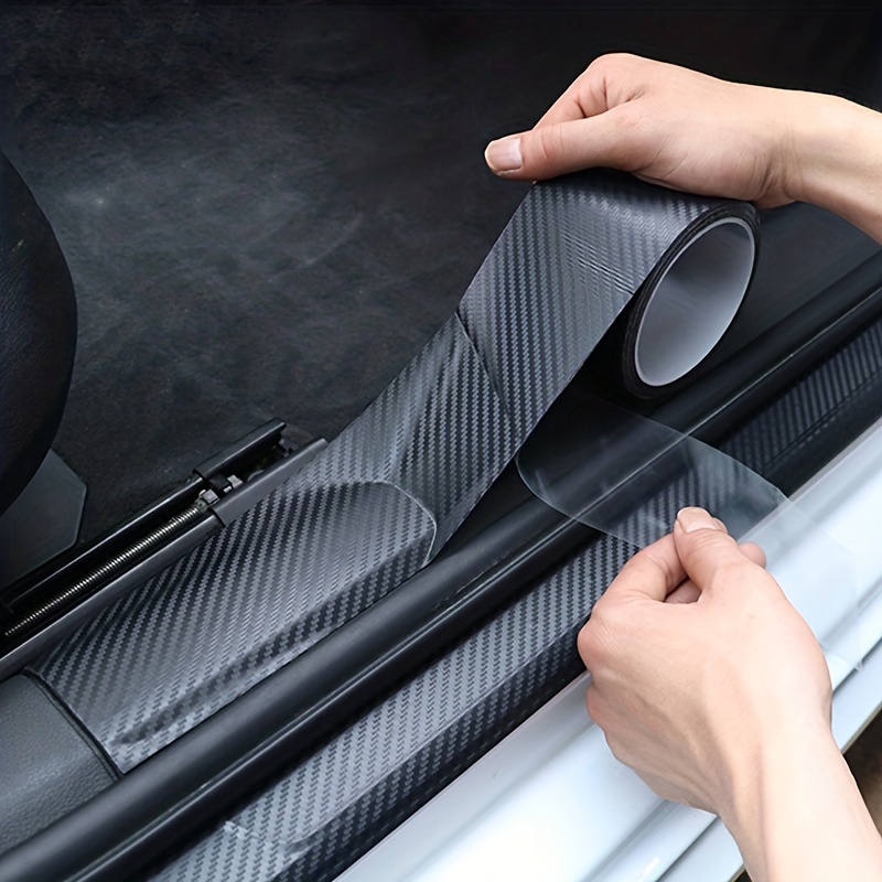 Kaufe Auto Anti-Kollision Streifen Auto Aufkleber Carbon Faser Automobil  Transparente Schwelle Streifen Auto Zubehör