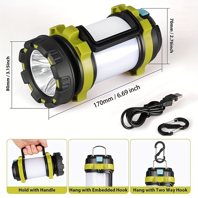 Avis / test - Lampe de Camping LED Rechargeable, 1000 Lumens Ultra  Puissante Lanterne Camping 6 Modes IPX5 Étanche pour la Pêche de Nuit, C -  AUCUNE - Prix