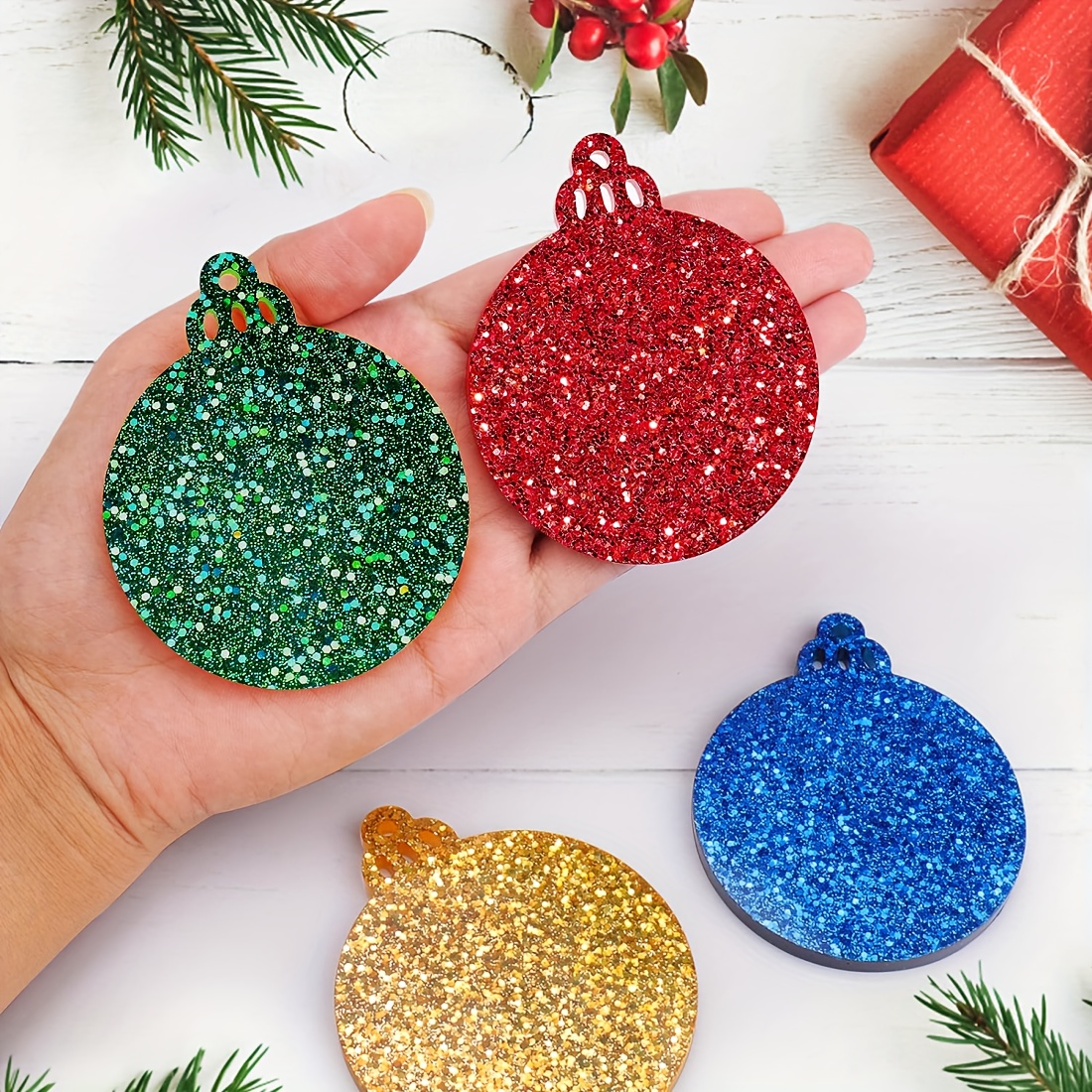 Christmas Resin Molds Silicone, 6 Pcs Christmas Ornaments Round Shape  Pendant Molds for Epoxy Resin, Actvty Epoxy Casting Molds DIY Crafts Gift