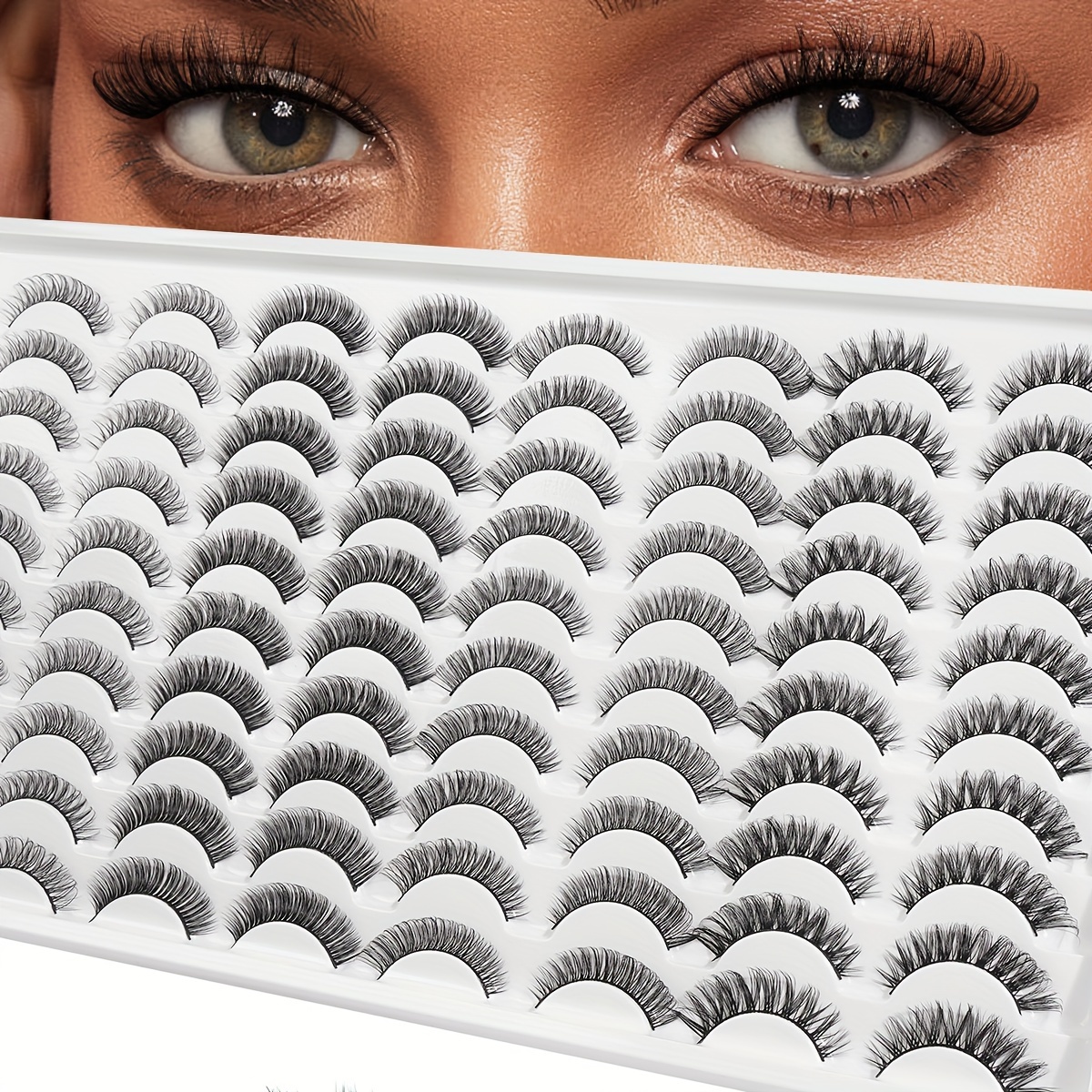 

40 Pairs Mixed Style False Eyelashes Natural Long Criss Cross Curling Fluffy Lashes Handmade Natural Faux Mink Lashes Extension