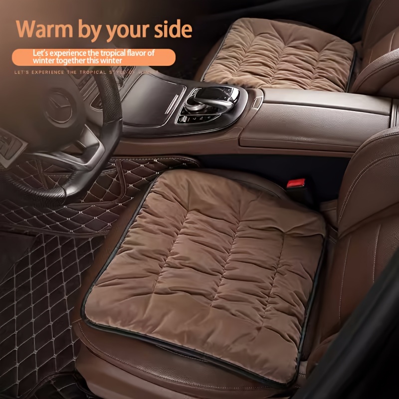 Plush Car Seat Cover Flocking Cloth Car Rear Cushion Non - Temu