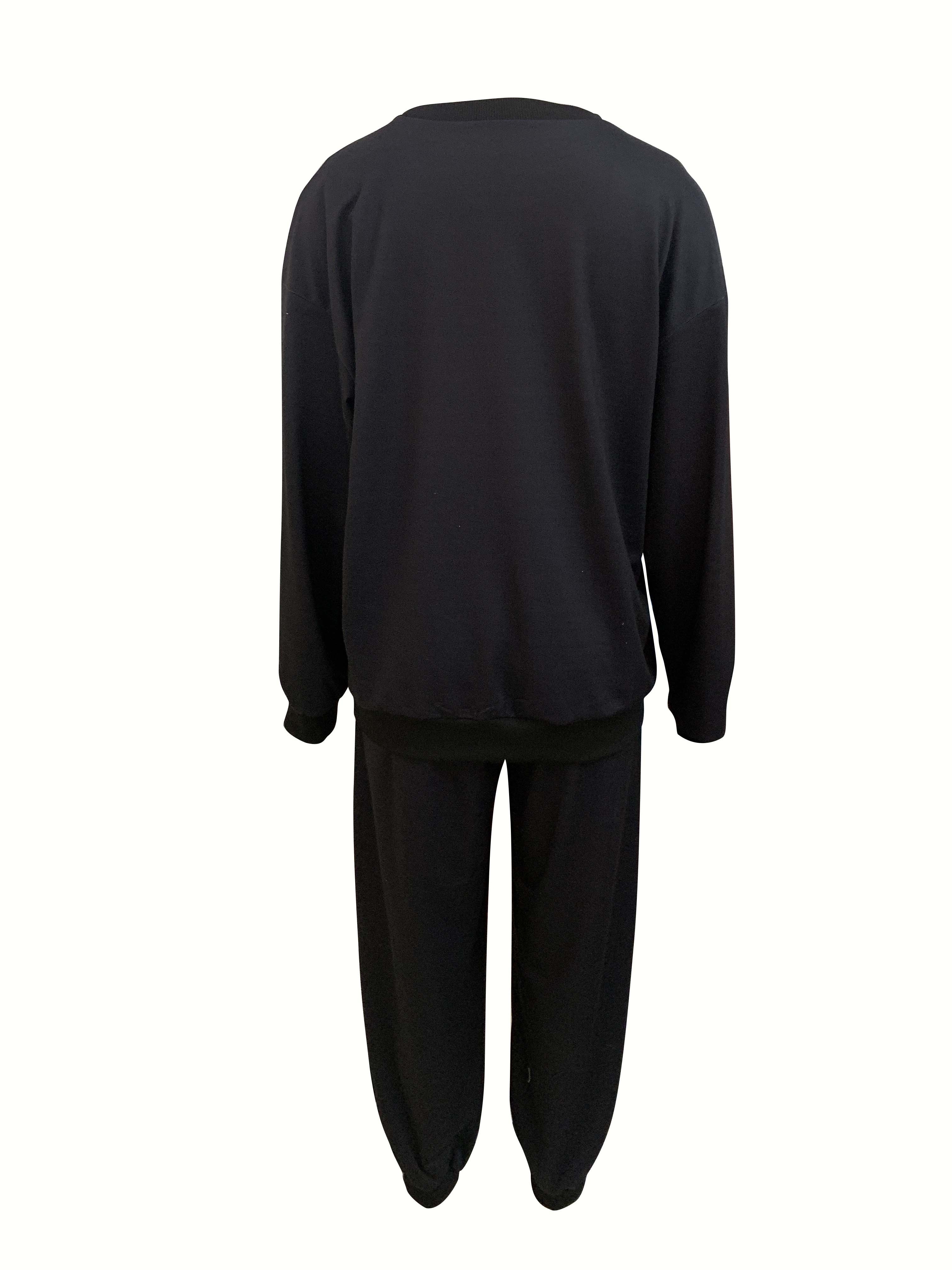 Plain black hot sale tracksuit womens