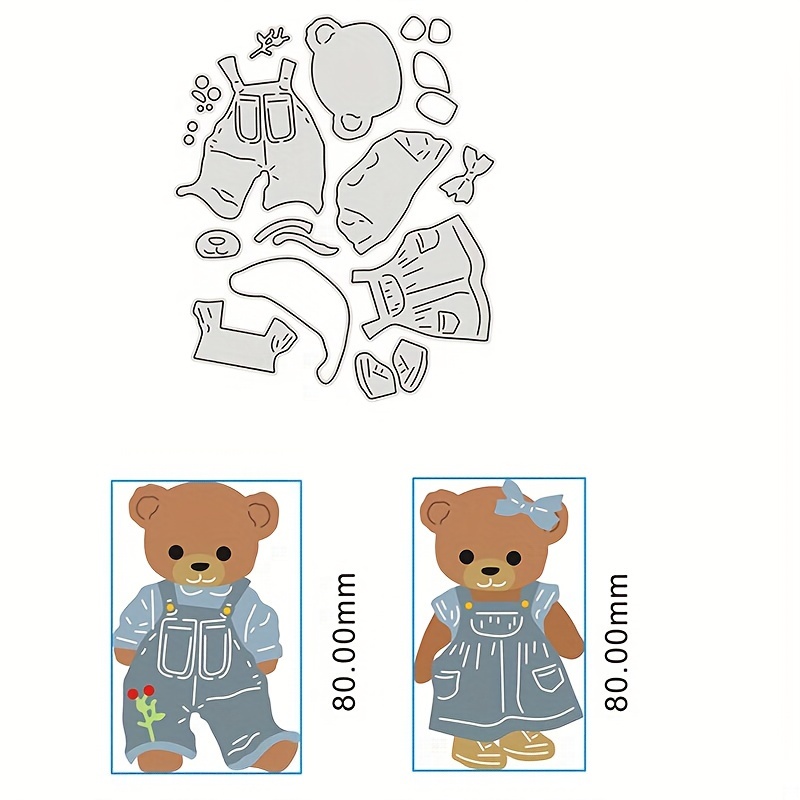 TEMU Cute Bear Metal Cutting Dies And Stencils For Decorative Embossing In Scrapbooking And Card Making