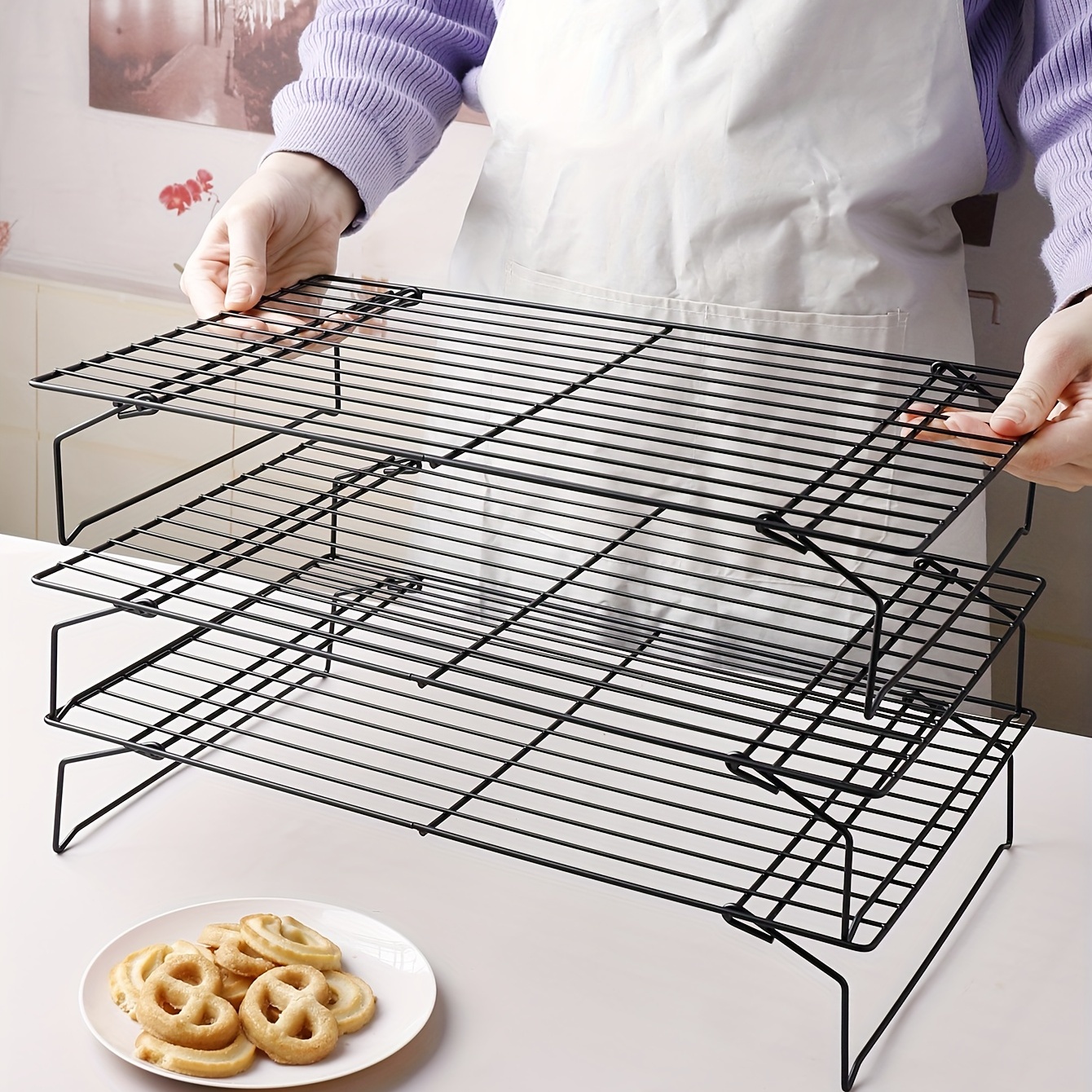 Foldable Cooling Rack, Extra Large Thick Metal Cooling Rack For Bread,  Cake, And More, Baking Tools, Kitchen Gadgets, Kitchen Accessories - Temu