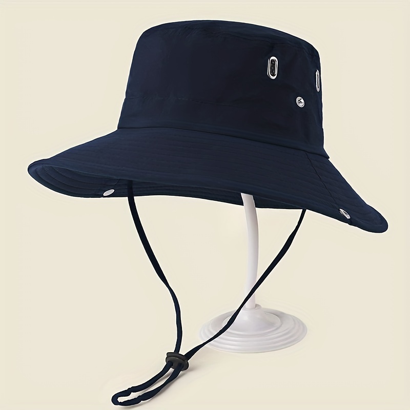 Unisex Sunproof Bucket Hat Solid Color Wide Brim Uv - Temu Canada